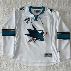 Rebook White SJ Sharks jersey